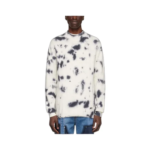 Tie-Dyed Round-Neck Knitted Pullover