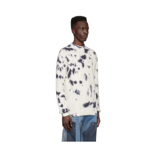 Tie-Dyed Round-Neck Knitted Pullover