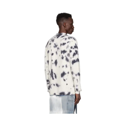 Tie-Dyed Round-Neck Knitted Pullover