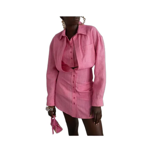 Logo Layered Shirt Dress
