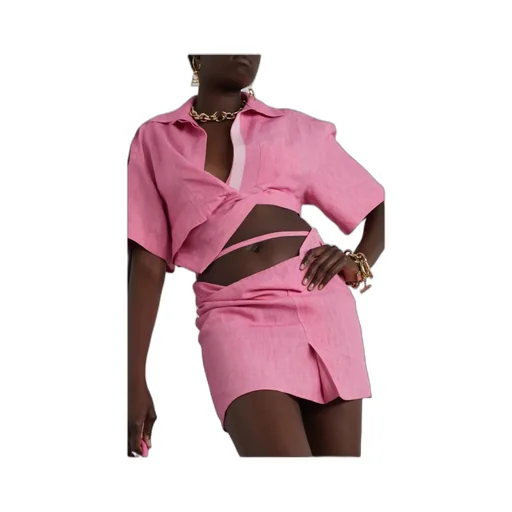 Logo Short Twist-Around Short-Sleeved Shirt