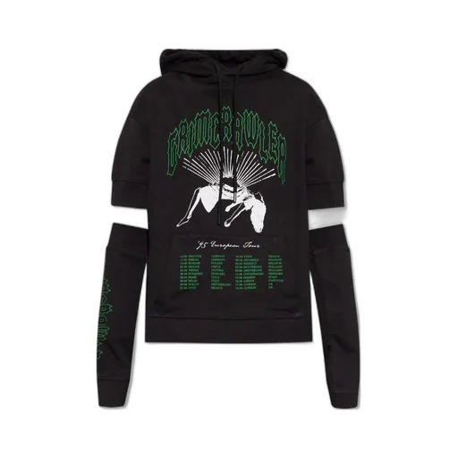 Raf Simons Grimrawler-Printed Attached Sleeve Hoodie