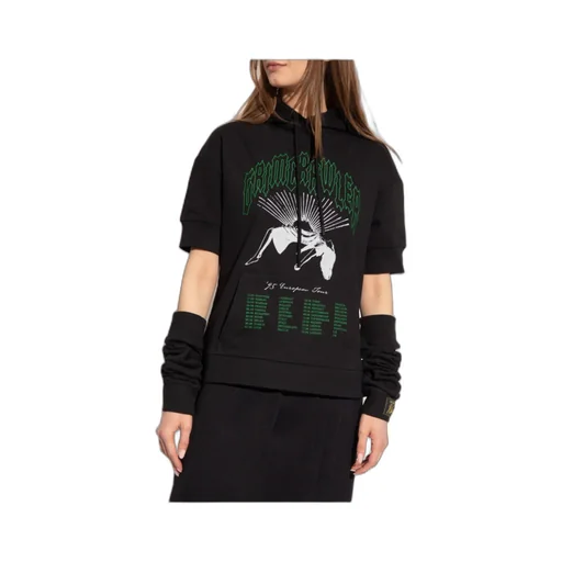 Raf Simons Grimrawler-Printed Attached Sleeve Hoodie