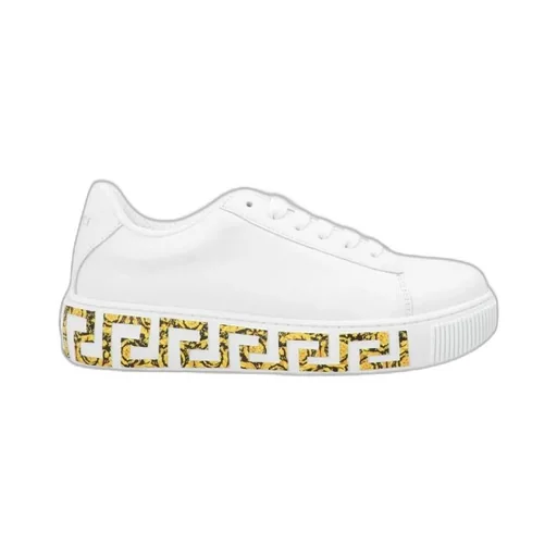 Versace Kids Round Toe Lace-Up Sneakers