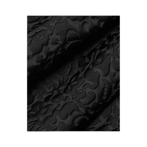 Black Ruffled Jacquard Mid-Length Tube Top Dress