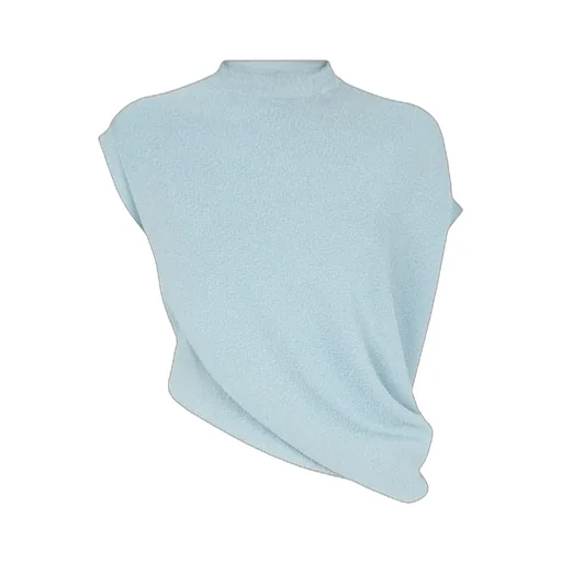 Fendi Asymmetric Hem Cape-Sleeved Crewneck Jumper