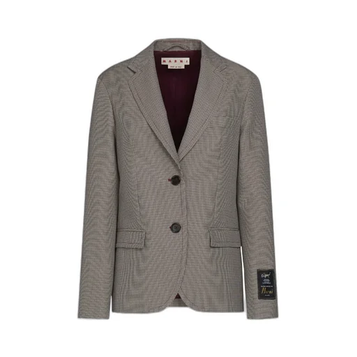 Marni Houndstooth Checked Single-Breasted Jacket