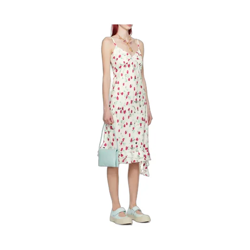 Marni Reverie Floral Printed Spaghetti Straps Midi Dress