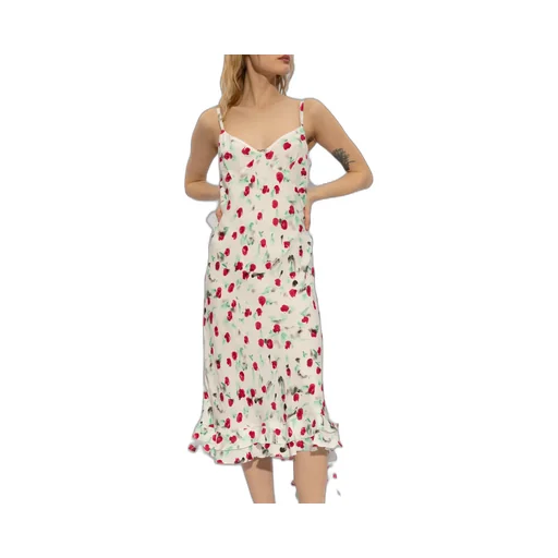 Marni Reverie Floral Printed Spaghetti Straps Midi Dress