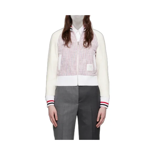 Thom Browne Rwb Striped Tweed Bomber Jacket