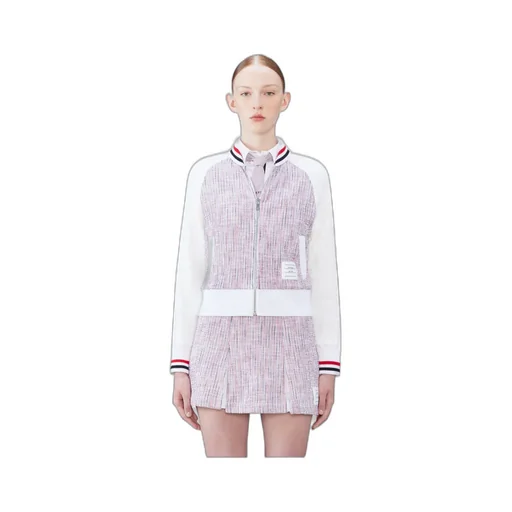 Thom Browne Rwb Striped Tweed Bomber Jacket