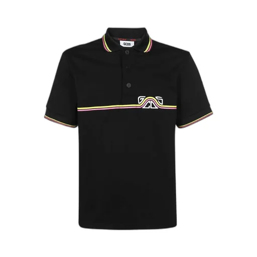 Waved Logo Print Polo Shirt