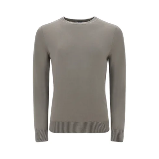 Ribbed-Trim Cotton Jumper