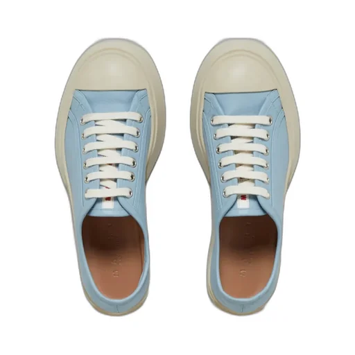 Light Blue Nappa Leather Pablo Lace-Up Sneaker
