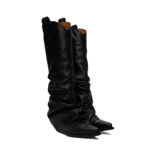 R13 Xx Knee Hgh Westrn Draped Boot
