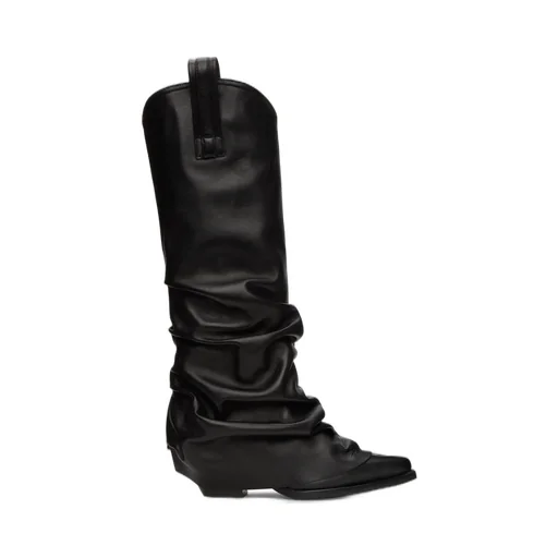 R13 Xx Knee Hgh Westrn Draped Boot