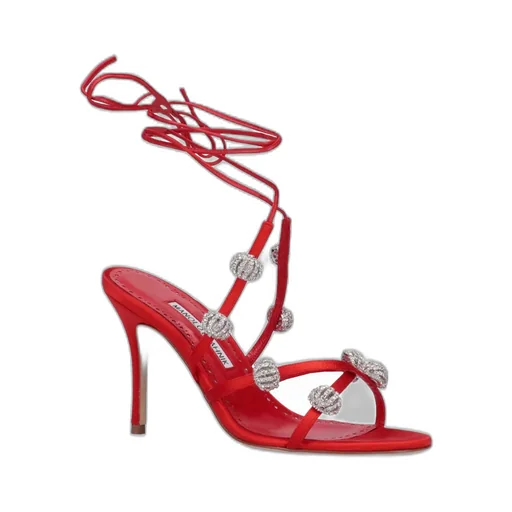 Manolo Blahnik Elsaka Embellished Strappy Sandals