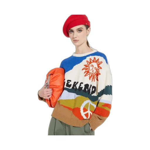 Intarsia Knitted Pullover