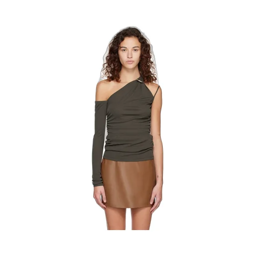 Draped Neckline Jersey Wrap Top