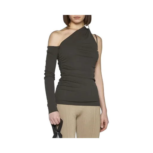 Draped Neckline Jersey Wrap Top