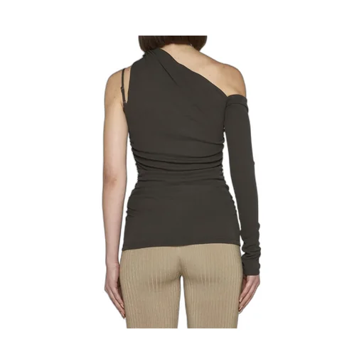 Draped Neckline Jersey Wrap Top