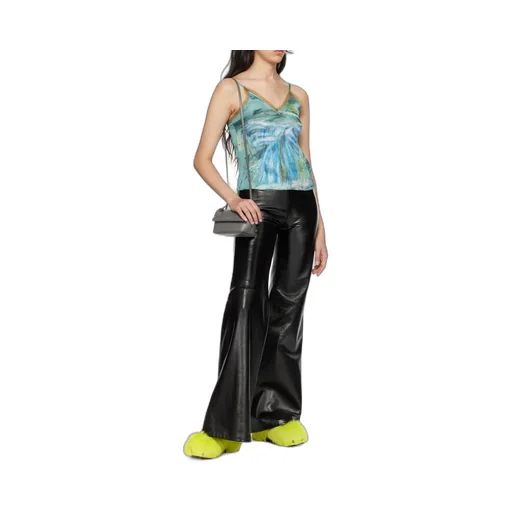 Lambskin Wide-Leg Trousers
