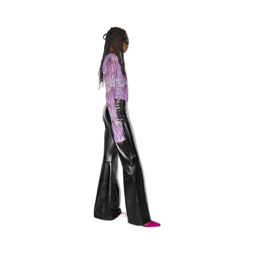 Lambskin Wide-Leg Trousers