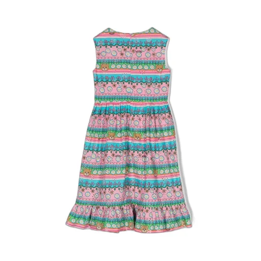 Moschino Kids Logo-Printed Round-Neck Sleeveless Dress