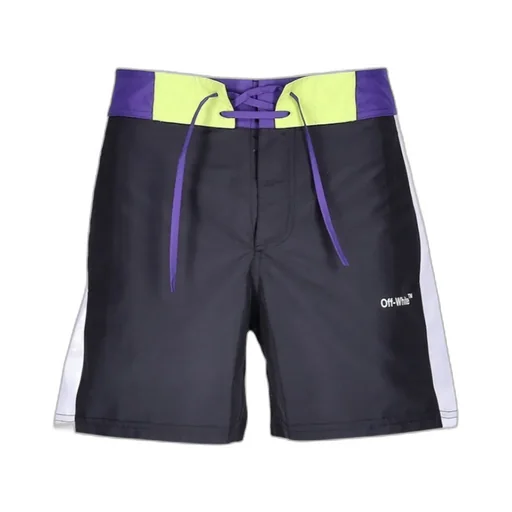 Off-White Logo Printed Drawstring Swim Shorts