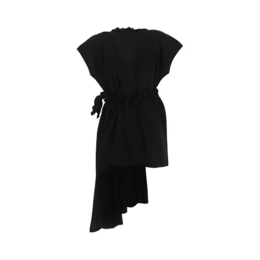Dries Van Noten Asytermical Ruffled Trim Draped Dress