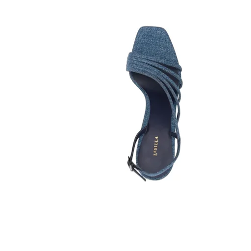 Denim Sandals With Thick Soles And High Heels