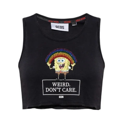 Graphic-Print Cropped Vest