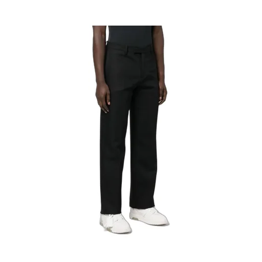 Off-White High Waist Straight Leg Trousers