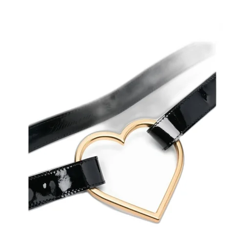Blumarine Logo Embossed Heart Buckled Belt