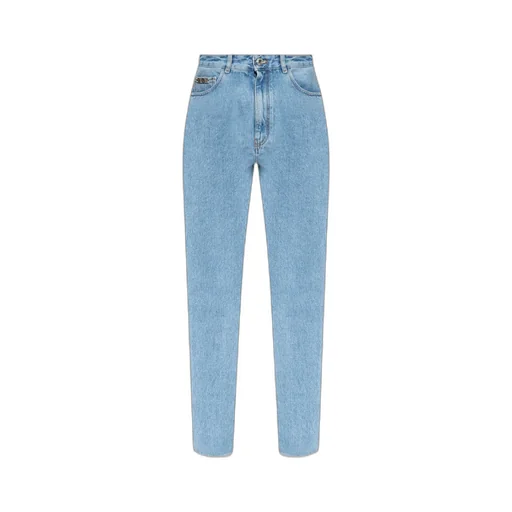 Crystal-Embellished Detail Straight Jeans
