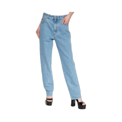 Crystal-Embellished Detail Straight Jeans