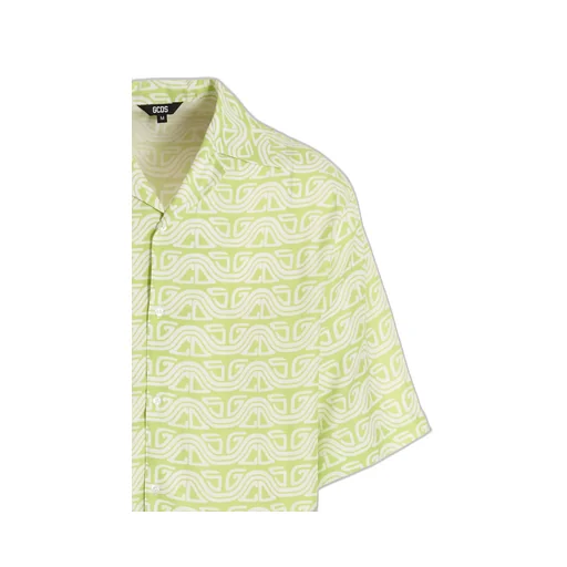 Gcds Waved Logo Printed Buttoned Shirt