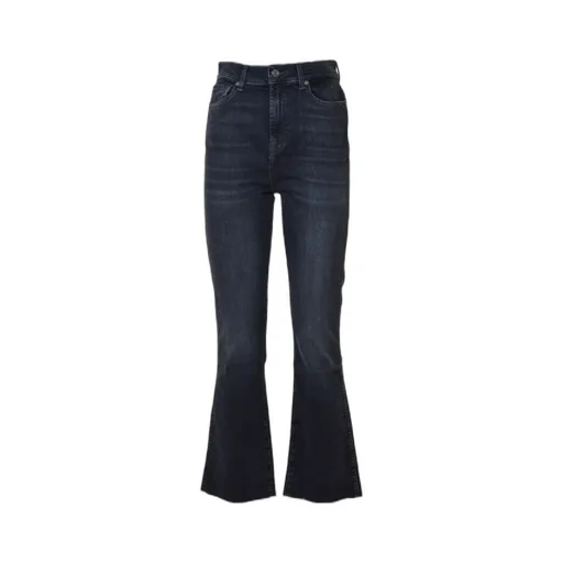 7 For All Mankind Mid Rise Cropped Flared Jeans