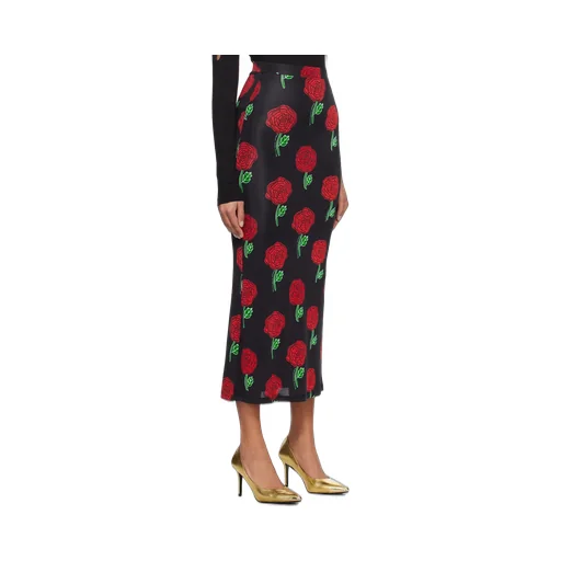 High-Waisted Floral-Print Skirt
