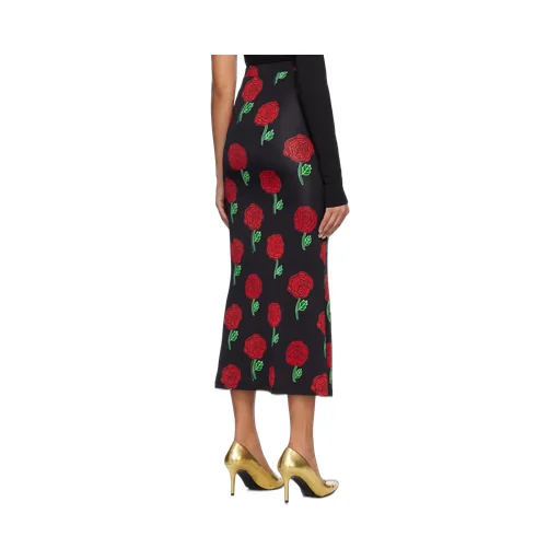 High-Waisted Floral-Print Skirt
