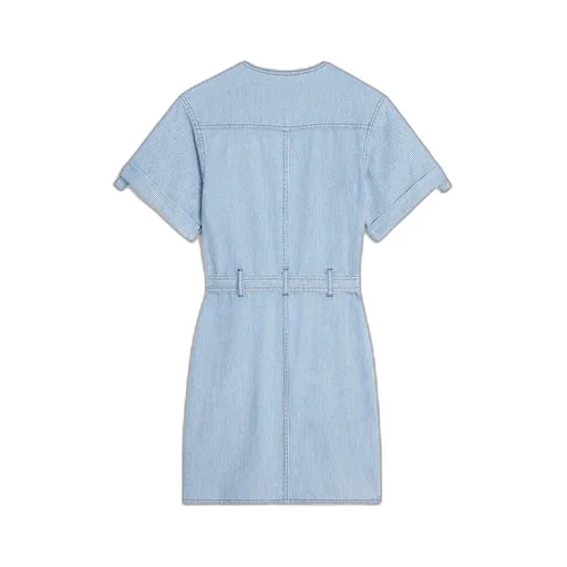 Mini Military Dress In Cotton Hickory