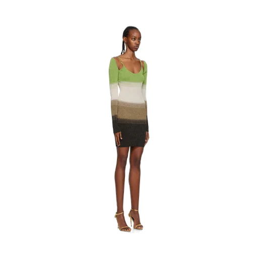 Knitted Striped Mini Dress