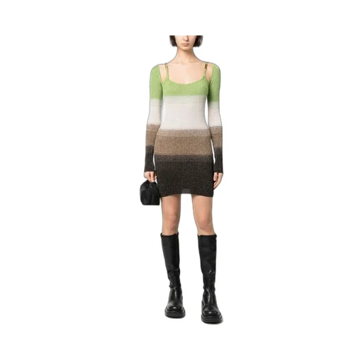 Knitted Striped Mini Dress