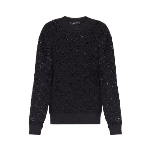 Crew-Neck Open-Knit Sweater
