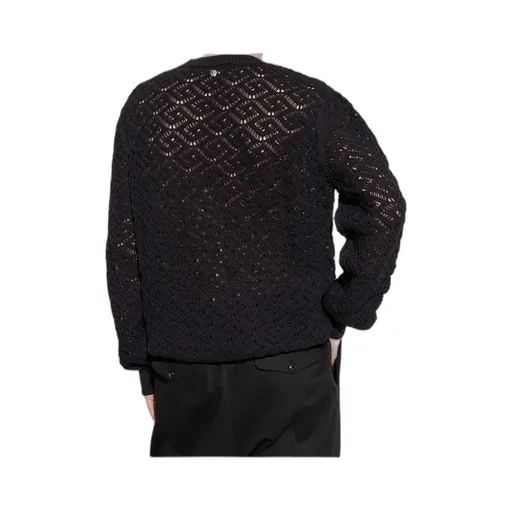 Crew-Neck Open-Knit Sweater