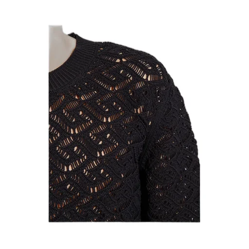 Crew-Neck Open-Knit Sweater