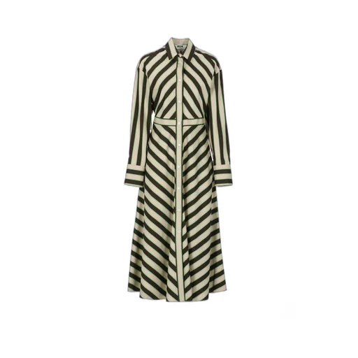 Striped Long-Sleeve Shirt Dress