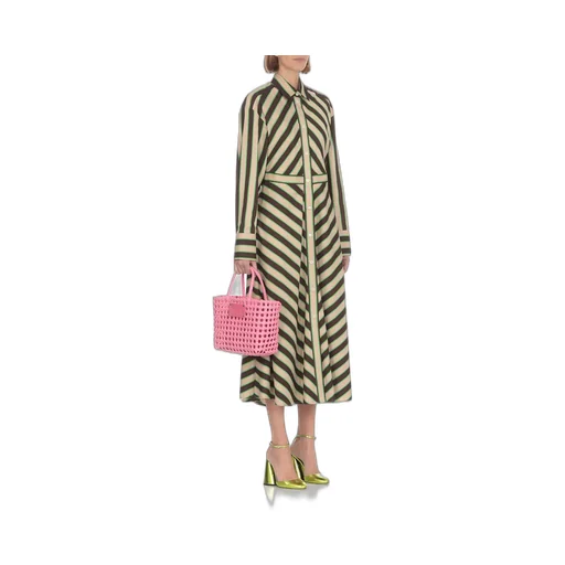 Striped Long-Sleeve Shirt Dress