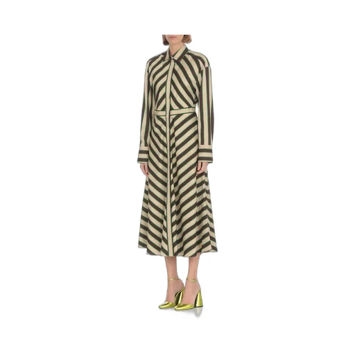 Striped Long-Sleeve Shirt Dress