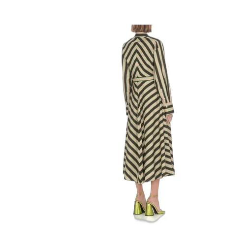 Striped Long-Sleeve Shirt Dress